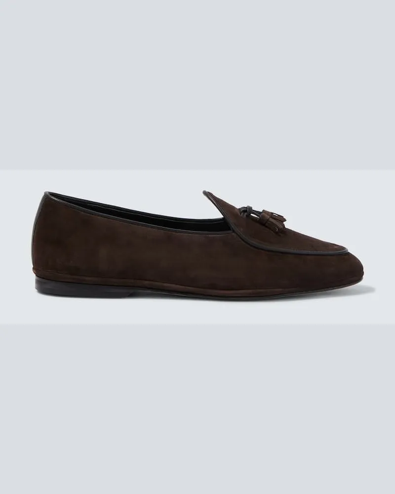 Rubinacci Loafers Marphy Loira aus Veloursleder Braun