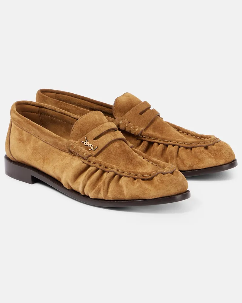 Saint Laurent Loafers Le Loafer aus Veloursleder Braun