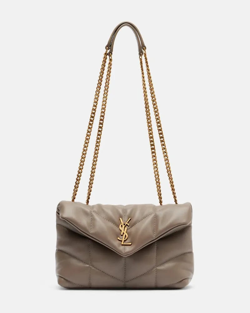 Saint Laurent Schultertasche Puffer Toy aus Leder Grau