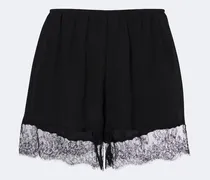 Shorts aus einem Seidengemisch mit Spitze