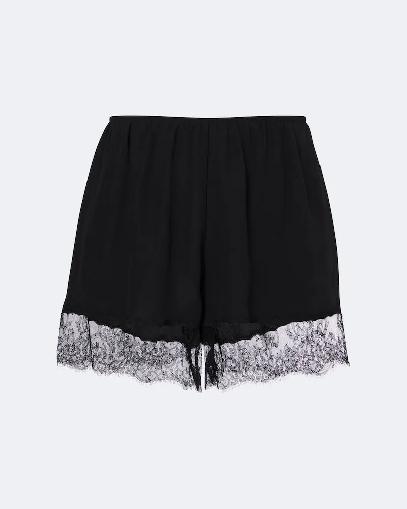 Dolce & Gabbana Shorts aus einem Seidengemisch mit Spitze Schwarz