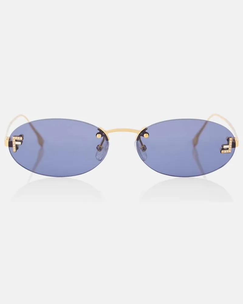 Fendi Verzierte Sonnenbrille Fendi First Crystal Blau