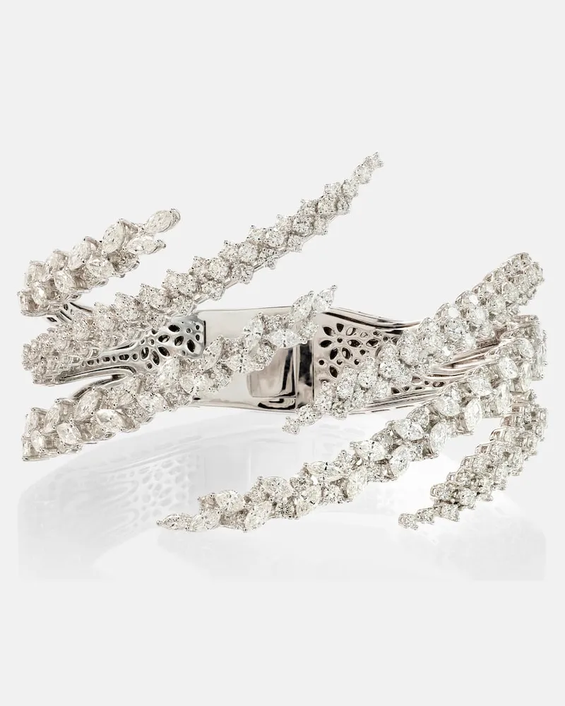 YEPREM Armreif aus 18kt Weißgold mit Diamanten Silber
