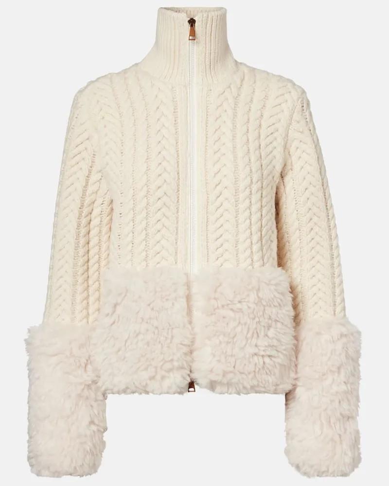 Moncler Cardigan aus einem Wollgemisch Weiß