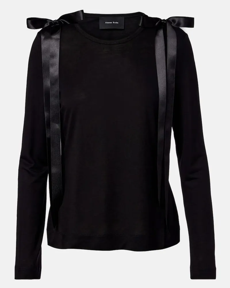 Simone Rocha Top aus Jersey Schwarz