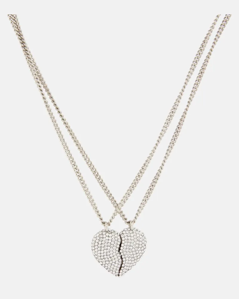 Balenciaga Halskette Lovelock mit Kristallen Silber