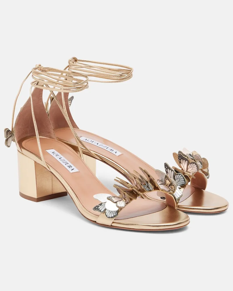 Aquazzura Sandalen Papillon aus Metallic-Leder Gold