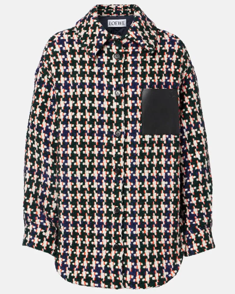 Loewe Hemdjacke mit Leder Multicolor