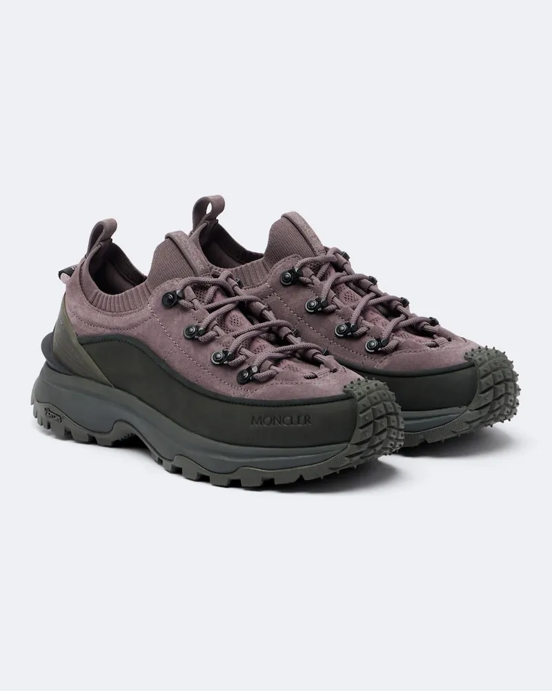 Moncler Sneakers Trailgrip Lite3 aus Veloursleder Violett