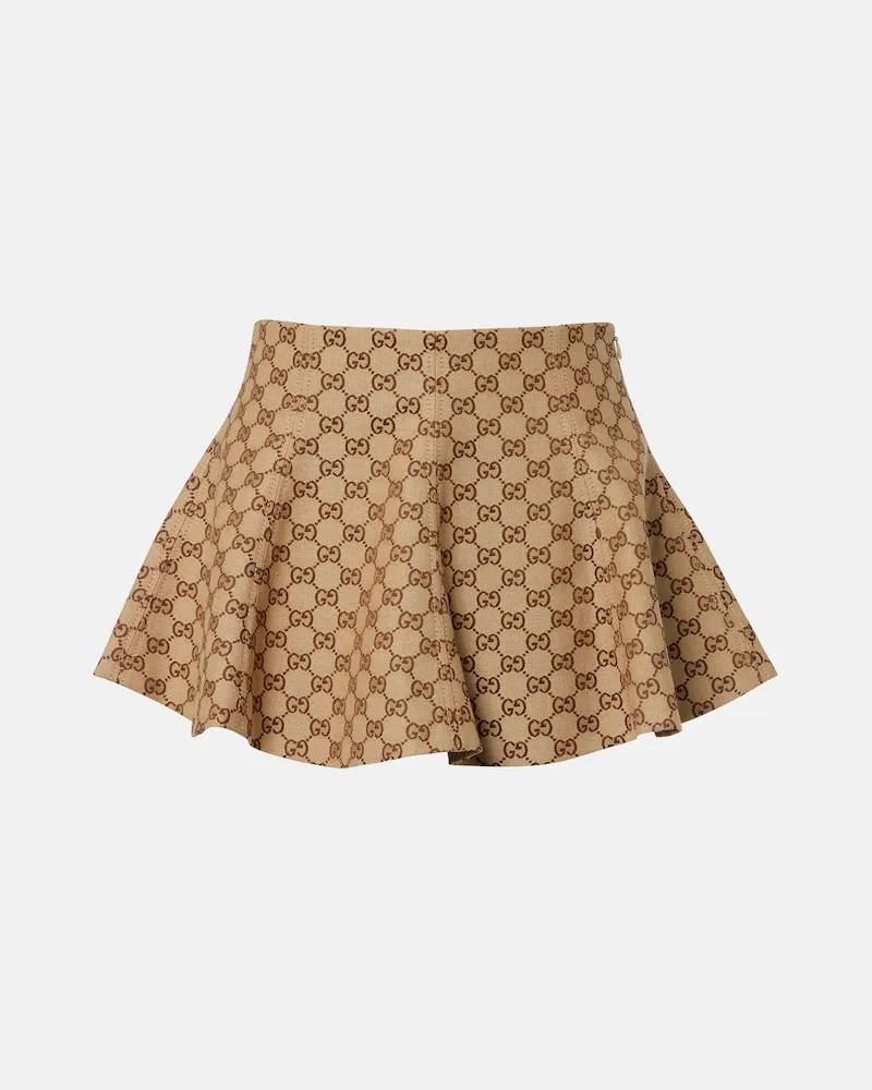Gucci Minirock GG aus Canvas Braun
