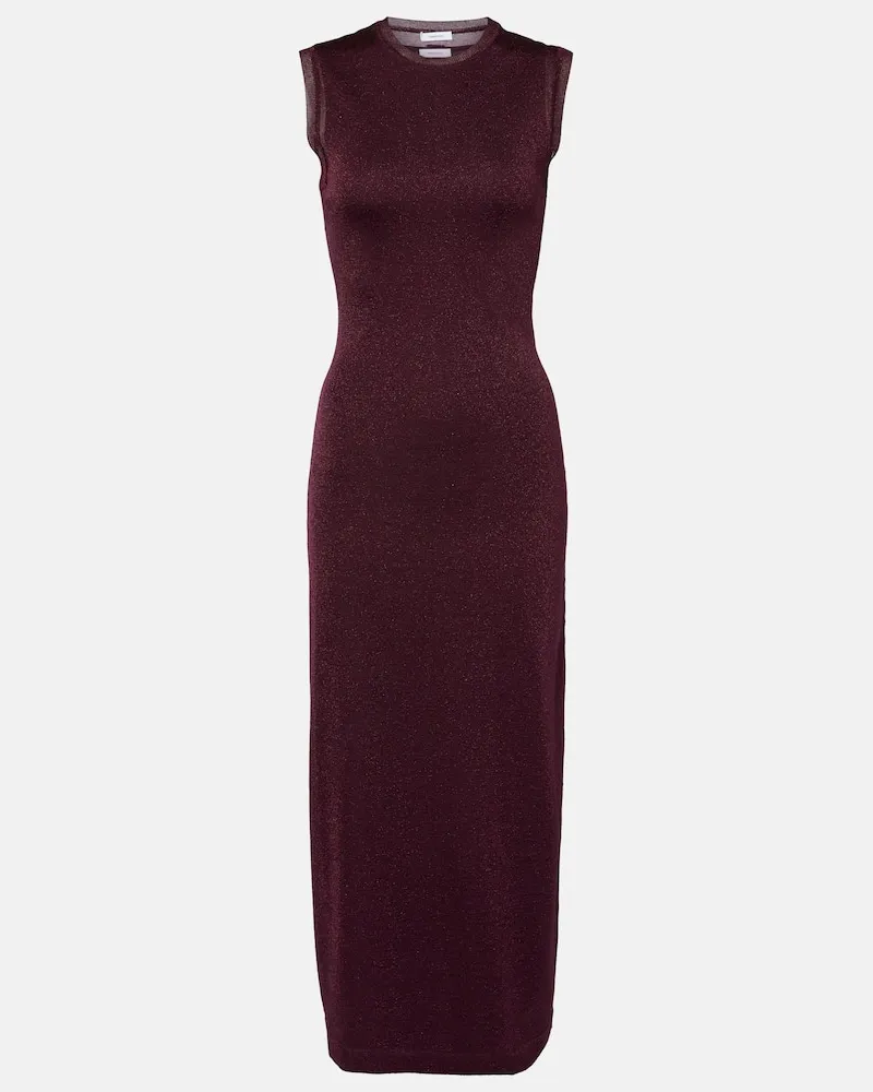 Ferragamo Maxikleid aus Lurex Burgunderrot