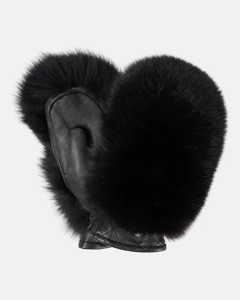GOLDBERGH Skifäustlinge Hill mit Faux Shearling Schwarz