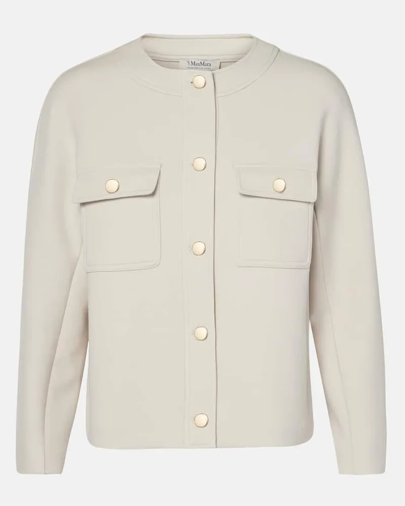 Max Mara Jacke Gradara aus einem Baumwollgemisch Weiß