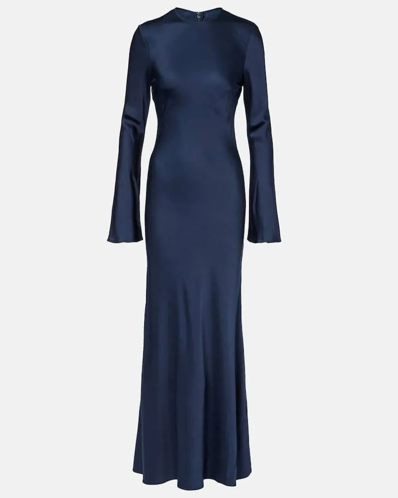 ROTATE Birger Christensen Robe aus Satin Blau