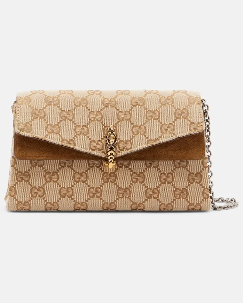 Gucci Schultertasche Dionysus Small GG aus Canvas Beige