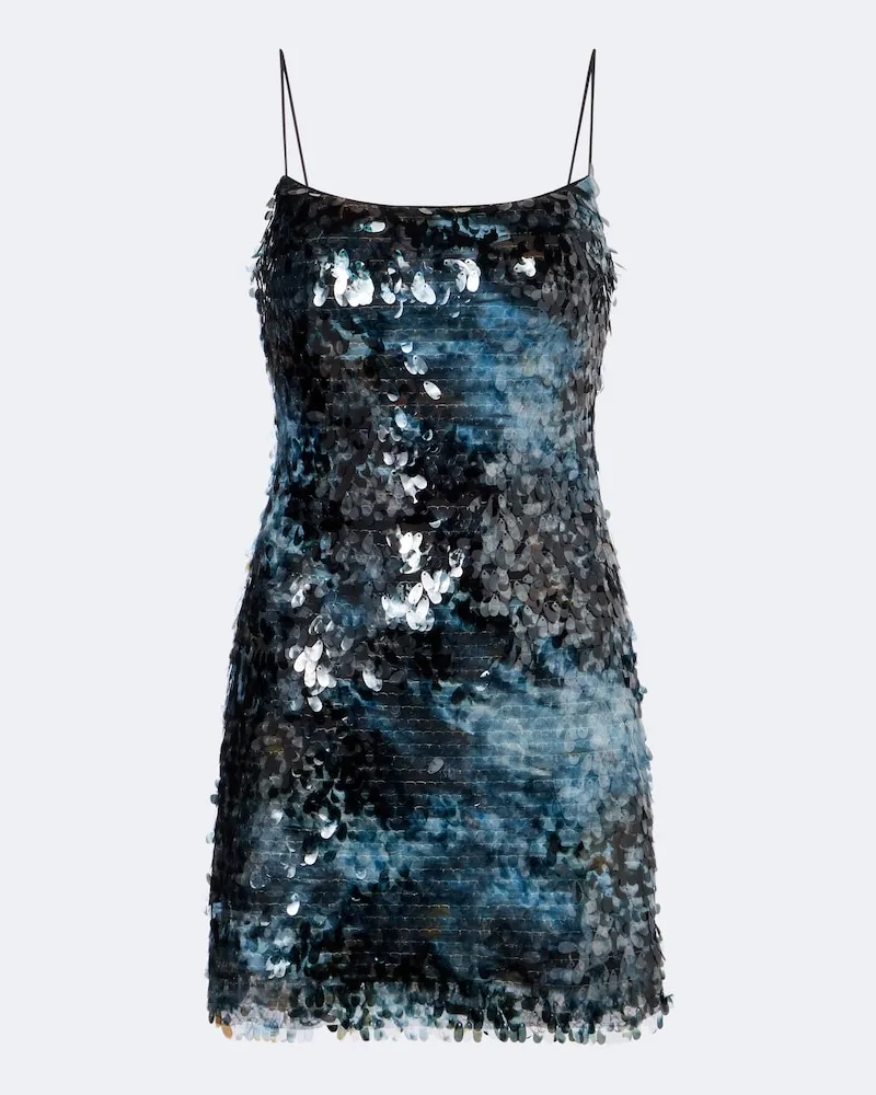 STAUD Minikleid Sur mit Pailletten Blau