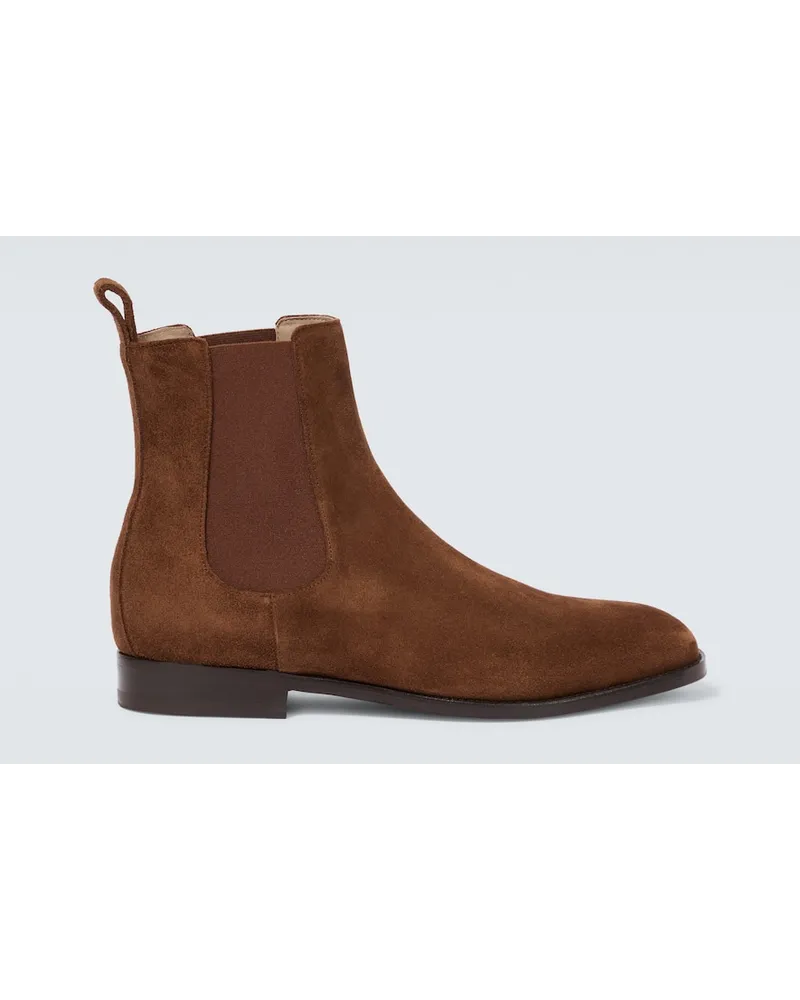 Manolo Blahnik Chelsea Boots Delsa aus Veloursleder Braun