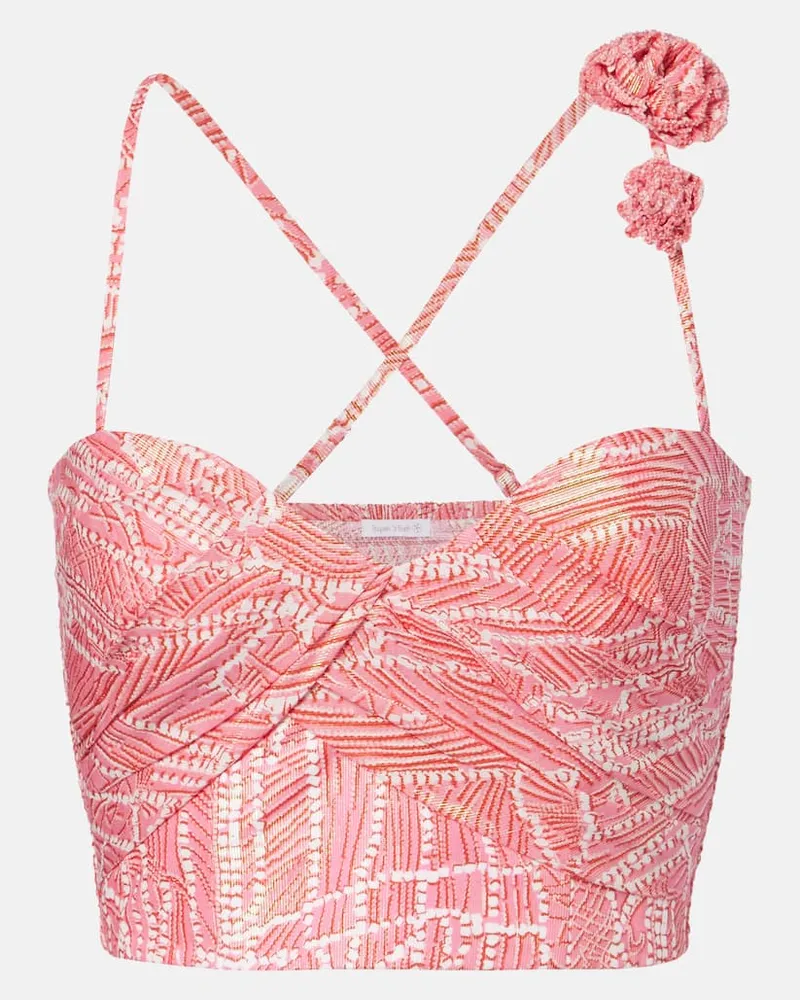Poupette St Barth Cropped-Top Palmire aus einem Baumwollgemisch Rosa