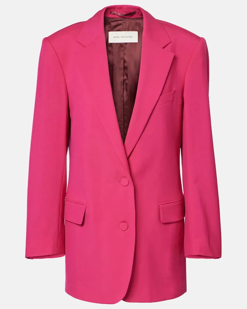 Dries van Noten Oversize-Blazer aus Wolle und Mohair Pink
