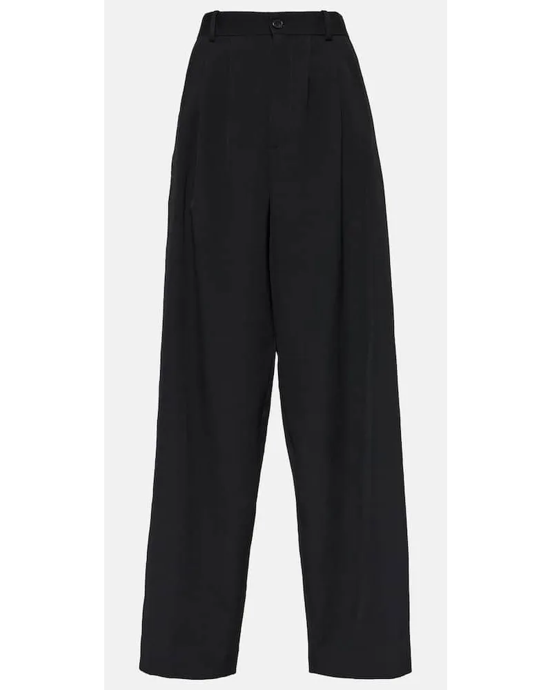 The Row Weite Hose Rufus aus Wolle Schwarz