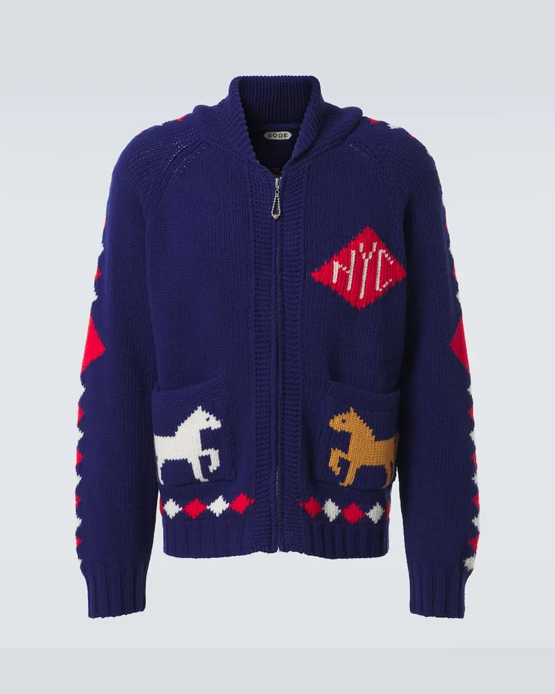 BODE Jacke Diamond Corral aus Wolle Blau