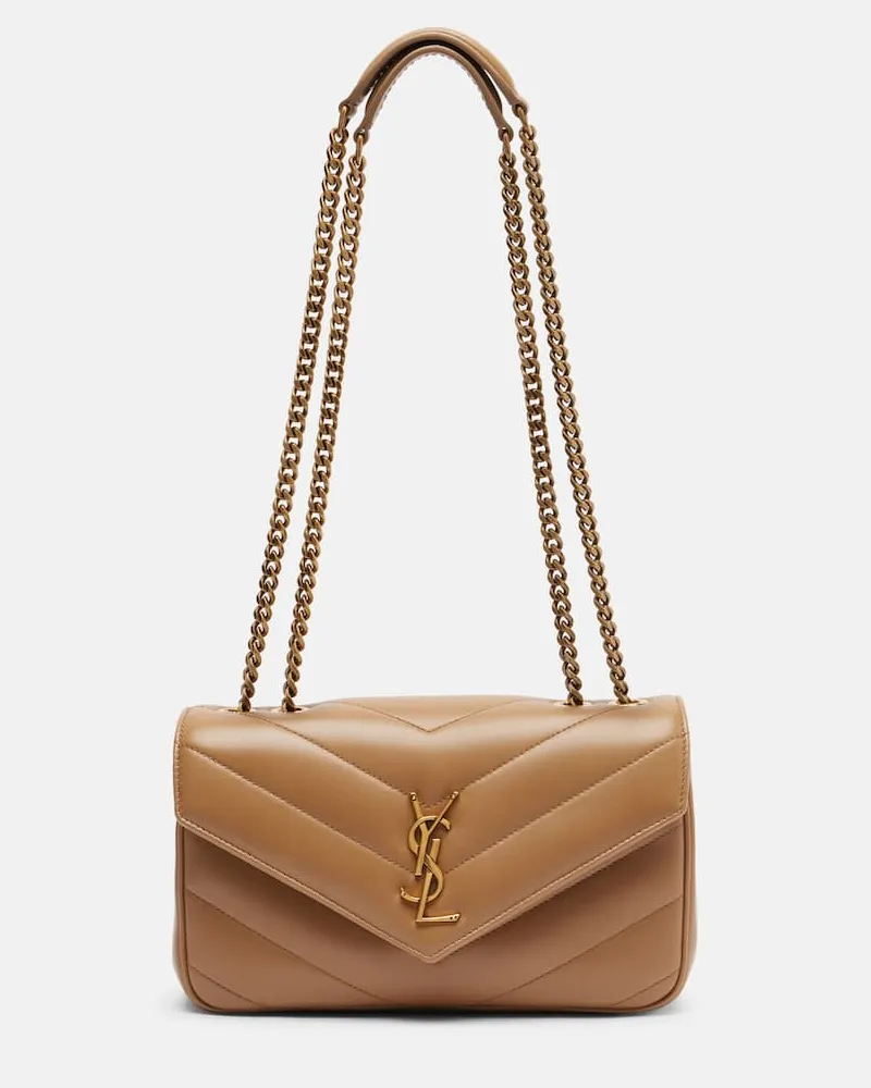 Saint Laurent Schultertasche Lou Lou Small aus Leder Braun