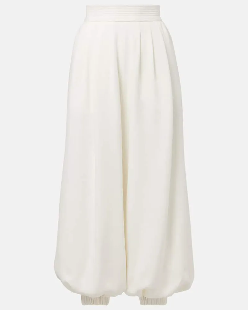 Valentino Garavani Weite Hose aus Cady Couture Weiß