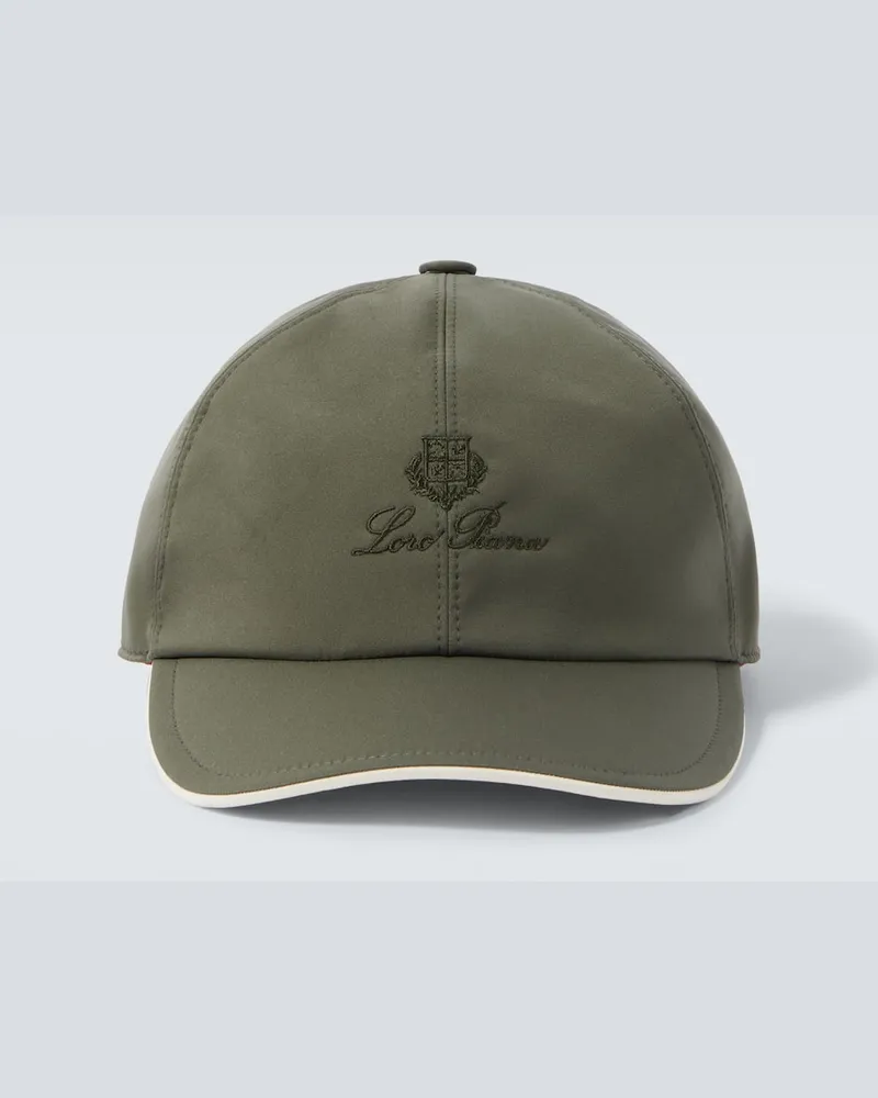 Loro Piana Bestickte Baseballcap Grün
