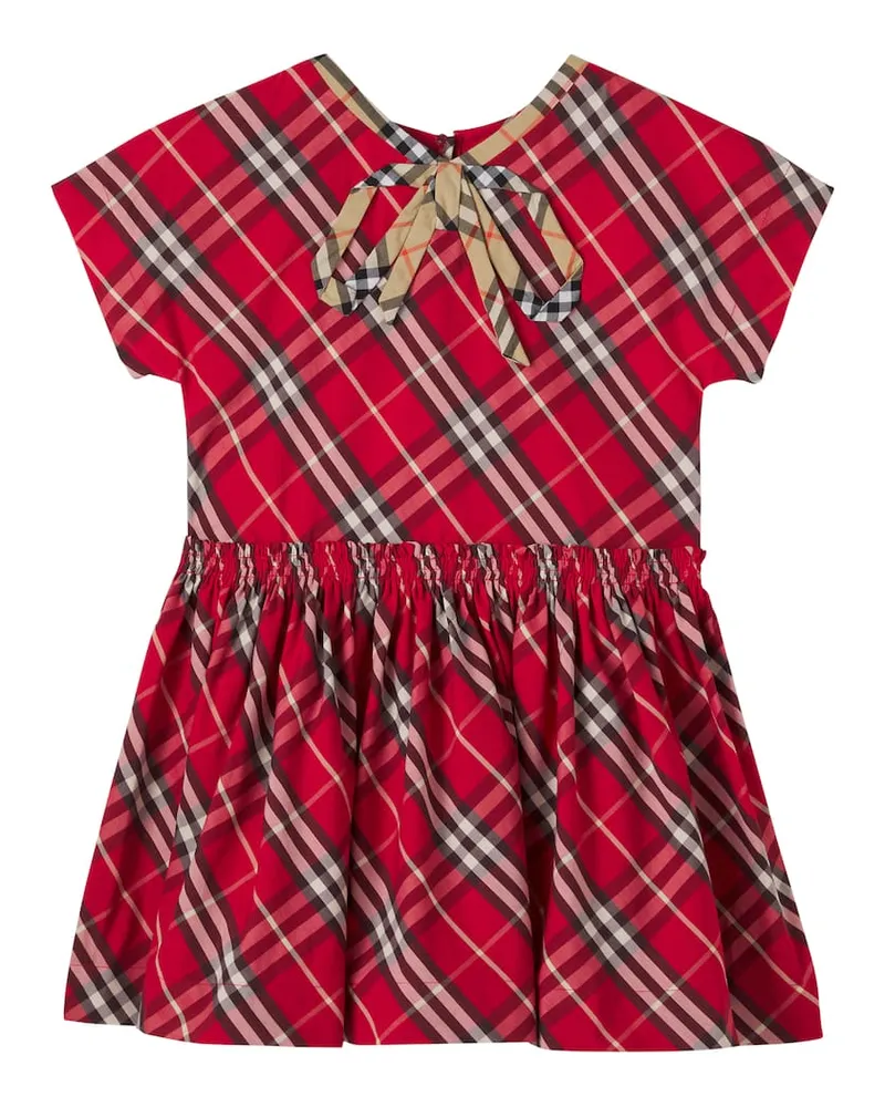 Burberry Kleid Burberry Check aus Baumwolle Rot
