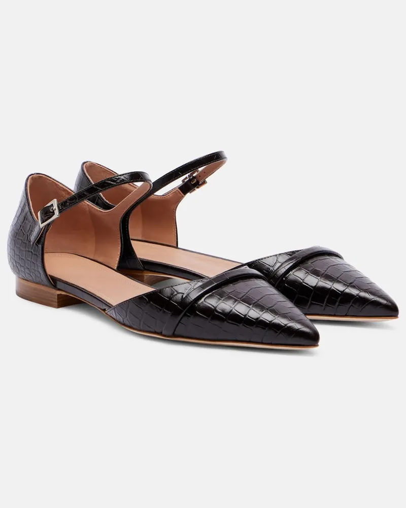 Malone Souliers Ballerinas Ulla aus Leder Schwarz