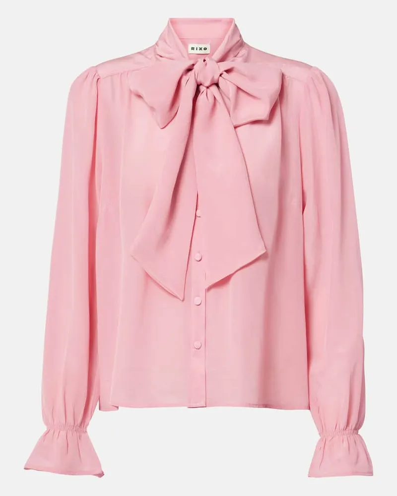 RIXO Schluppenbluse Wilhelmina aus Seide Pink