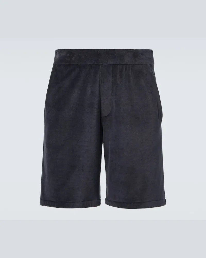 Loro Piana Bermuda-Shorts Murano aus Baumwolle und Seide Blau