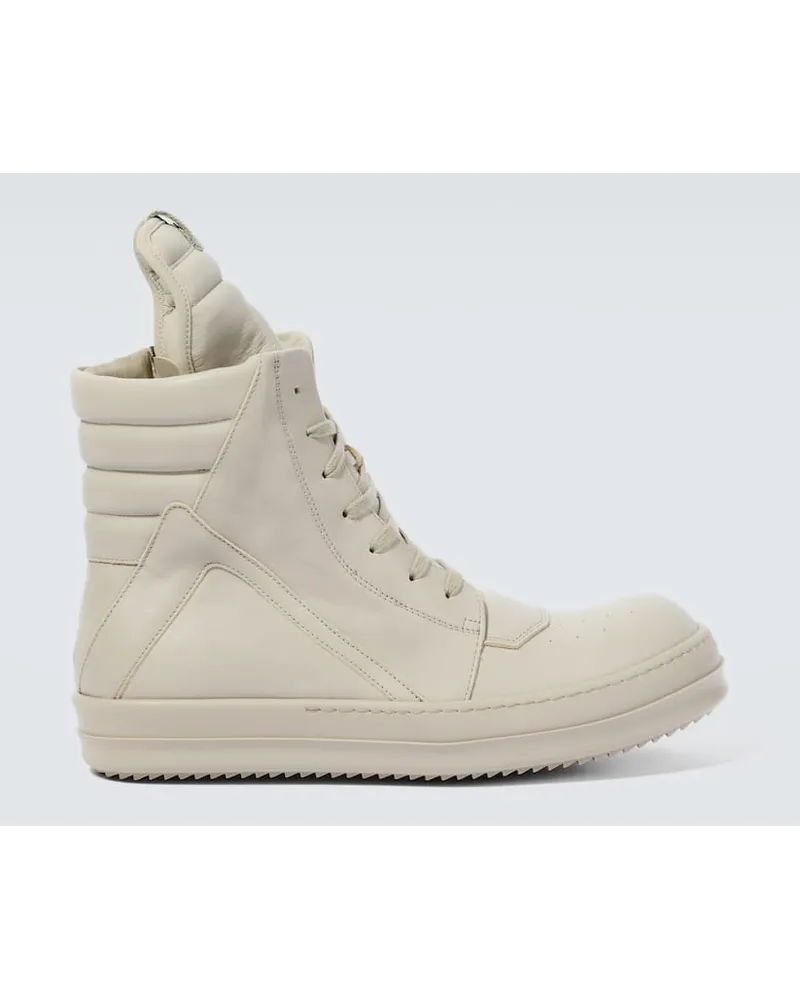 Rick Owens High-Top Sneakers Lido Geobasket aus Leder Beige