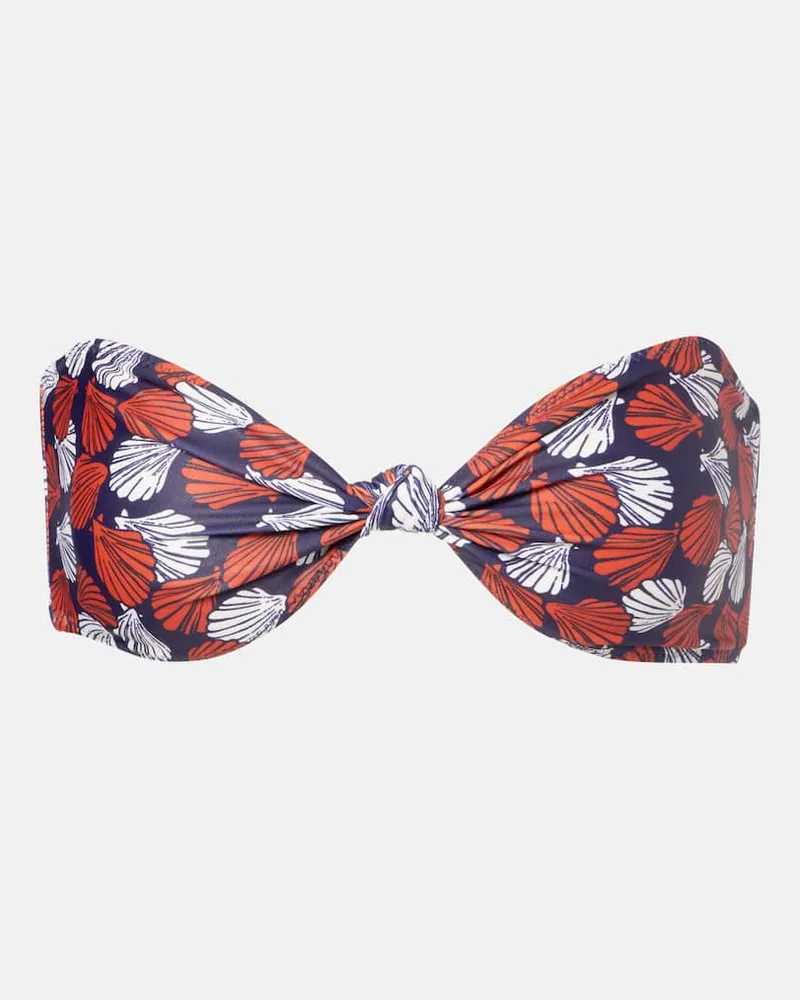 SAME Bedrucktes Bikini-Oberteil Knotted Blau