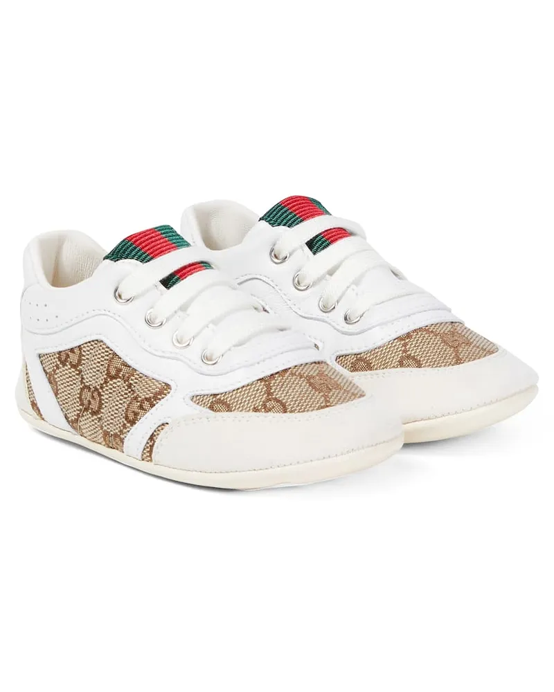 Gucci Baby Sneakers Gucci Re-Web mit Leder Weiß