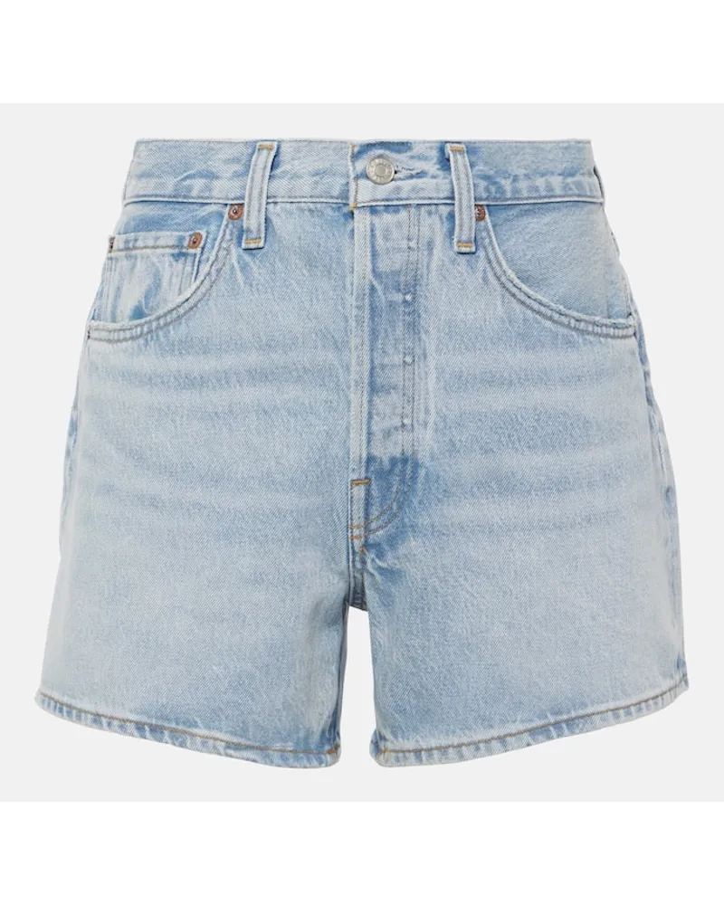 AGOLDE Mid-Rise Jeansshorts Parker Blau