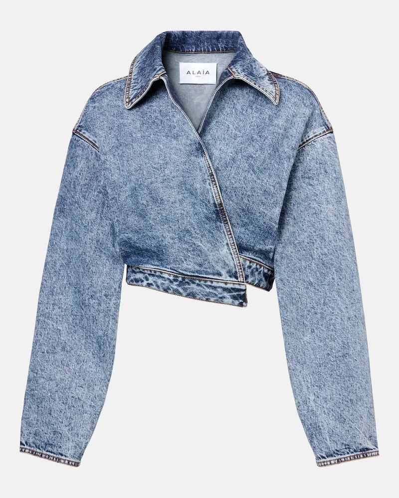 Alaïa Alaïa Cropped-Jeansjacke Blau