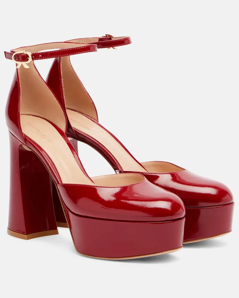 Gianvito Rossi Plateau-Pumps Hilary 100 aus Lackleder Rot