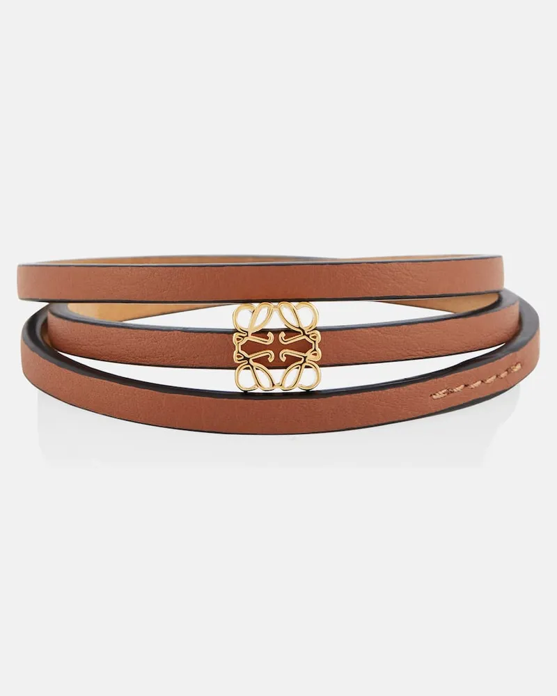 Loewe Paula's Ibiza Armband Twist Anagram aus Leder Braun