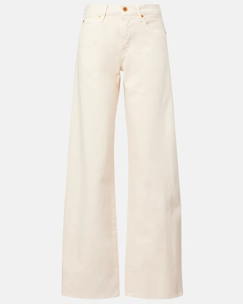 SLVRLAKE Mid-Rise Wide-Leg Jeans Mica Weiß