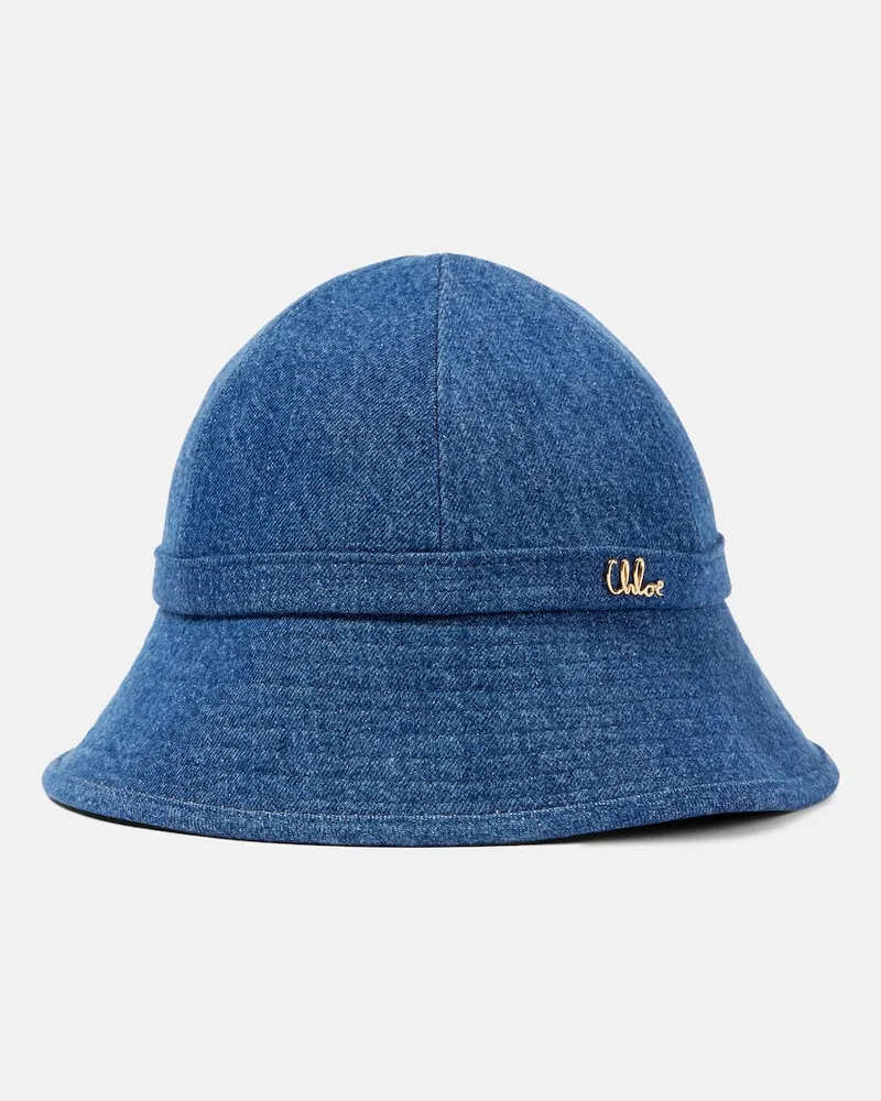 Chloé Chloé Hut Chloé Iconic aus Denim Blau