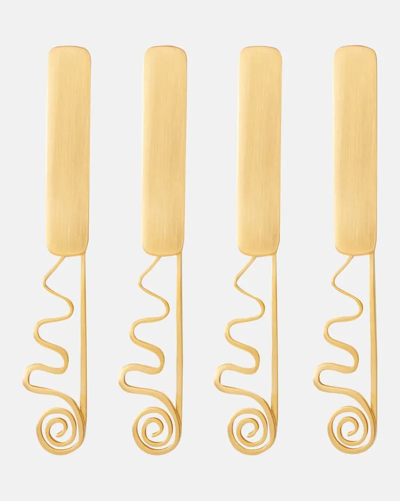 L’OBJET Set Spriale aus vier Aufstrichmessern Gold