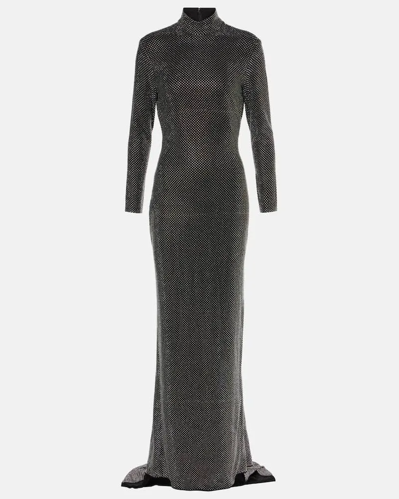Solace London Robe Vivienne mit Kristallen Schwarz