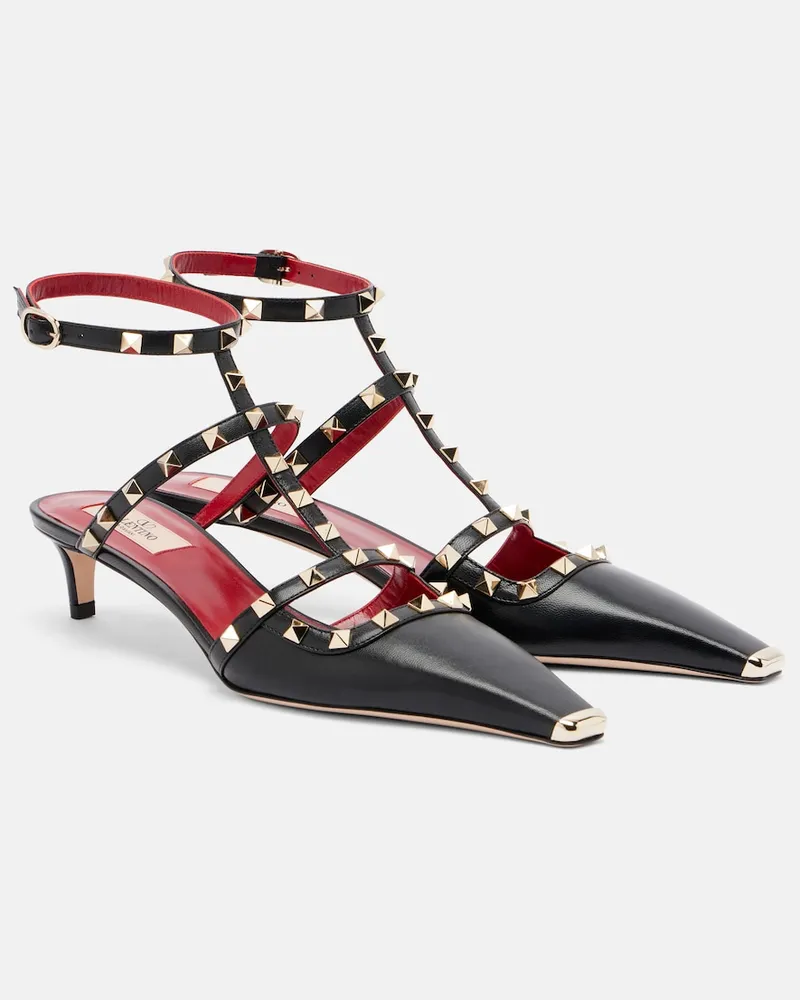 Valentino Garavani Pumps Rockstud aus Leder Schwarz