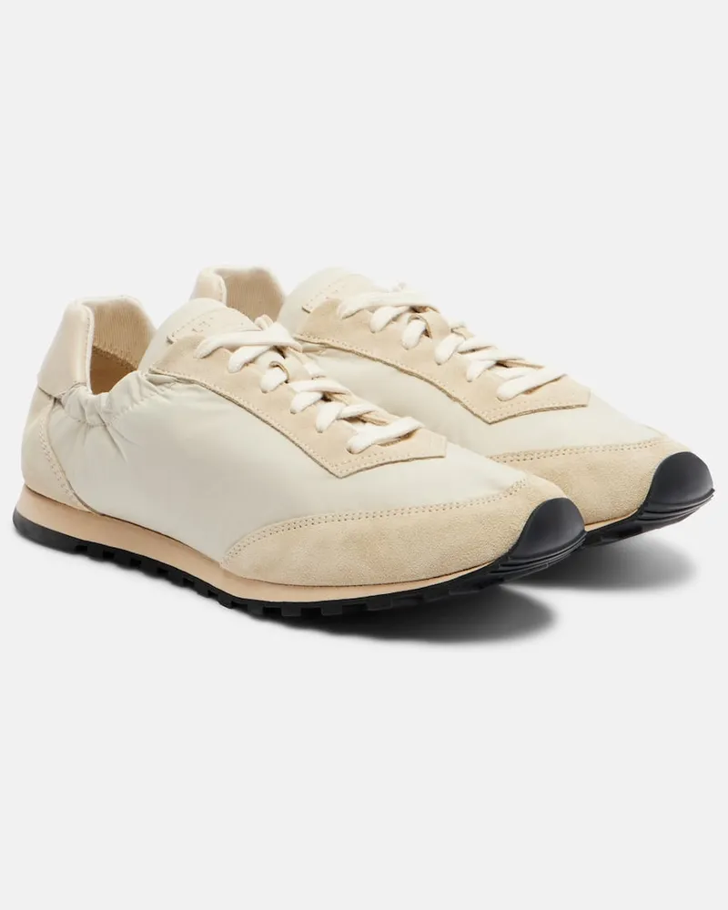 Le Monde Béryl Le Monde Béryl Sneakers Slim Runner mit Veloursleder Weiß