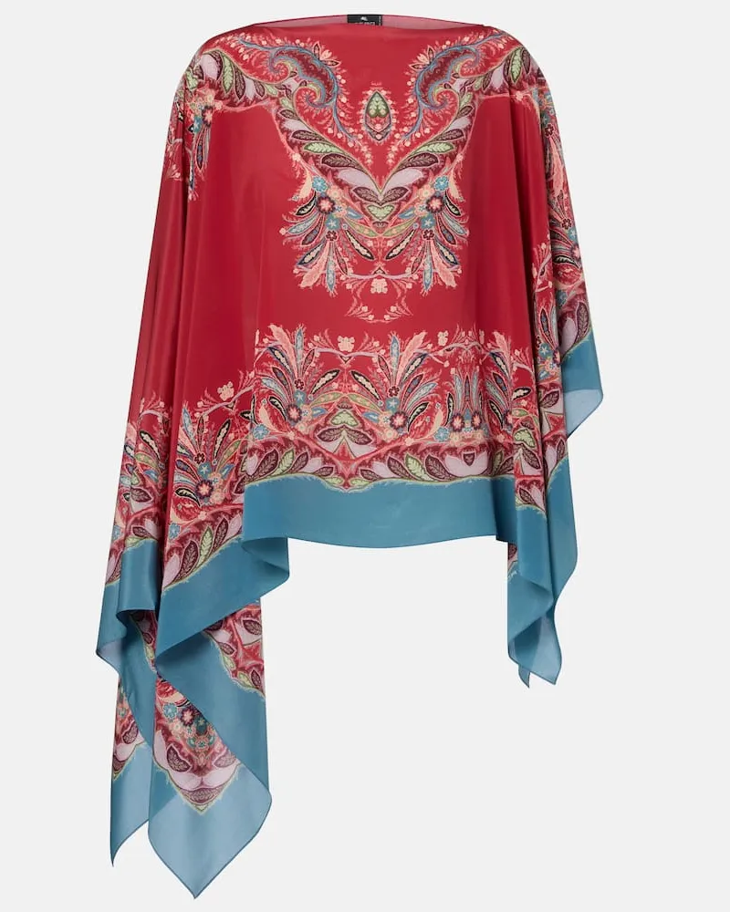 Etro Top aus Seiden-Crêpe Rot