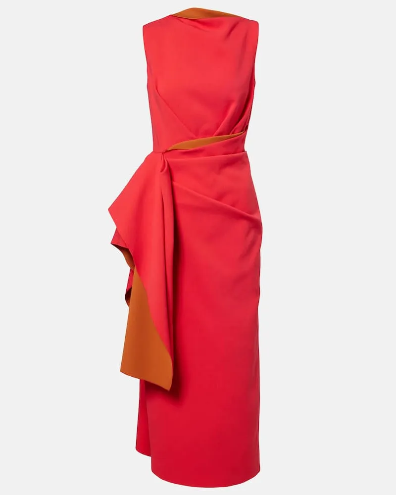 Roksanda Ilincic Midikleid Calatrava aus Crêpe Rot