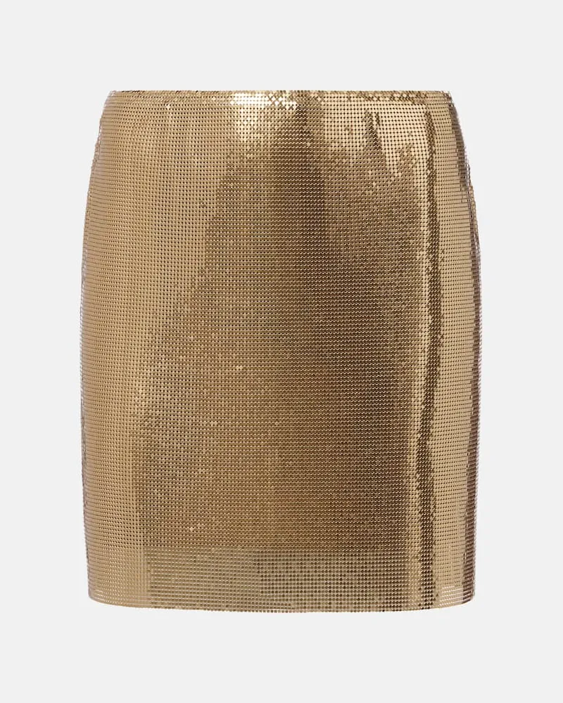 Versace Minirock aus Metall-Mesh Gold