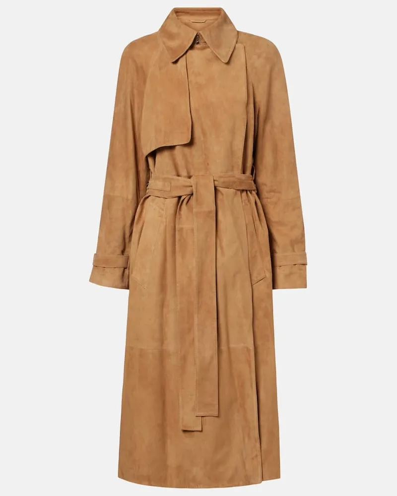 Proenza Schouler Trenchcoat Ramona aus Veloursleder Braun