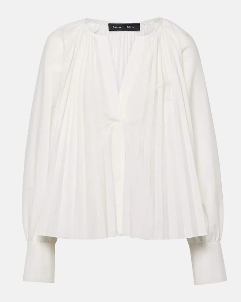 Proenza Schouler Bluse Monica aus Popeline Weiß